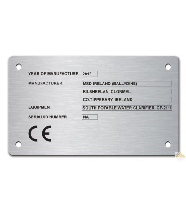 Stainless Steel Name Plate UKCA 120mm x 70mm