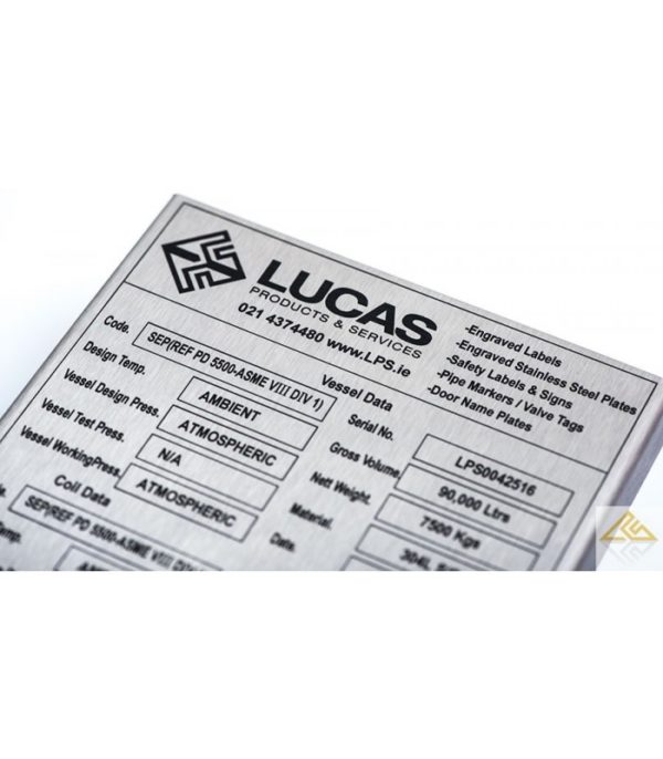 Lucas Vessel Name Plate for Curved Surface