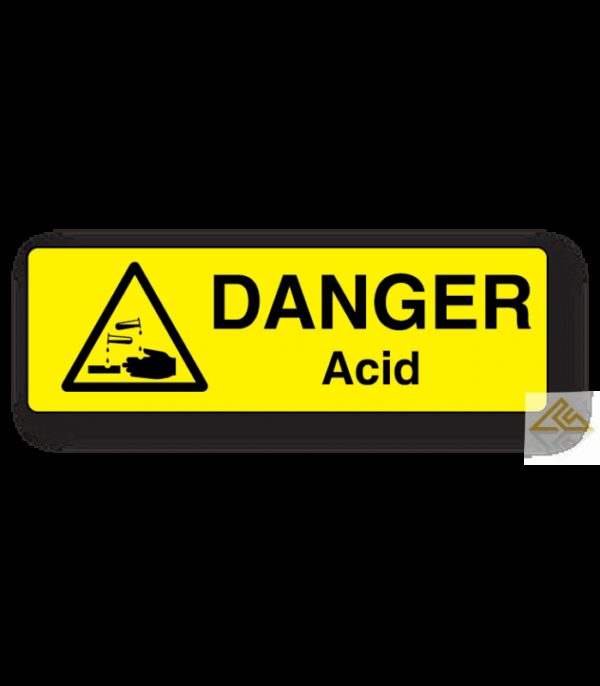 Danger Acid Strip Label