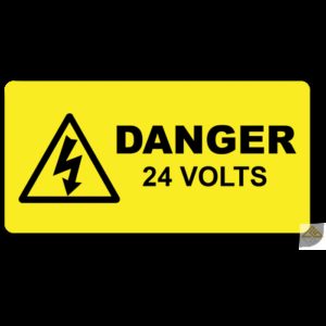 Danger 24 Volts Label