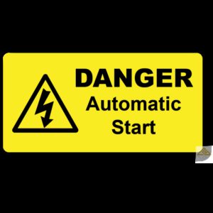 Danger Automatic Start Label