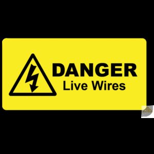 Danger Live Wires Label
