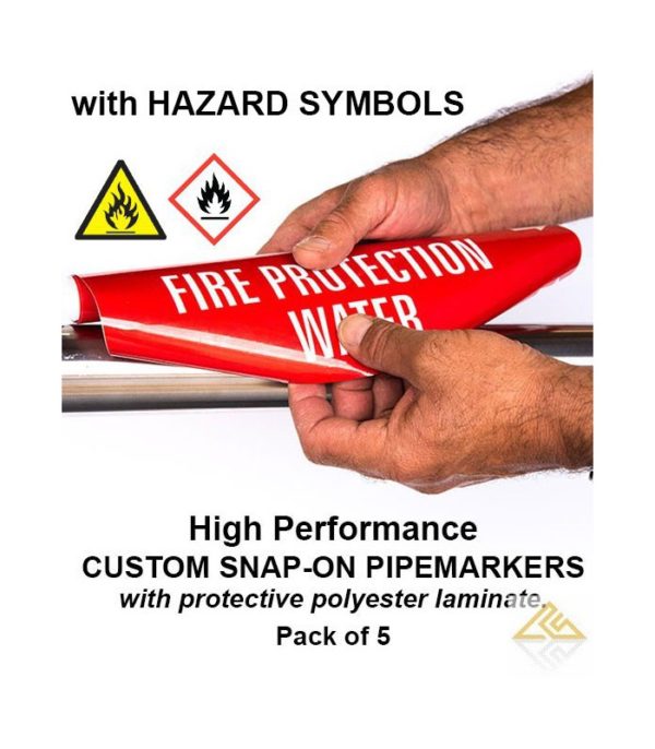 High Performance Custom Snap-On Pipe Markers Pack (with Symbols)
