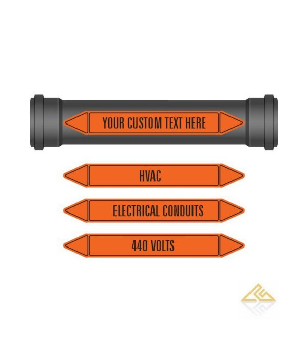 Pipe Marker 10 Pack - Electrical & Ventilation Coloured Coded Orange