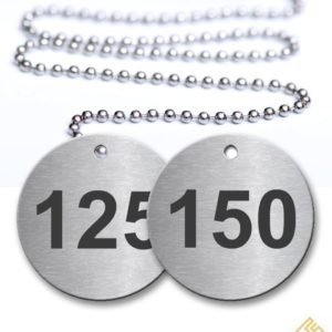 125-150 Numbered Tags Pack - Engraved Stainless Steel